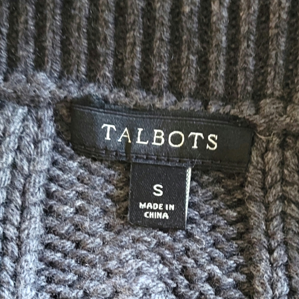 Gently Used-Talbots-Women's-Cable Knit Cardigan-Size Small-Gray - Picture 2 of 3